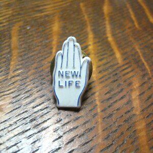 New Life Praying Hands Spiritual Vintage Lapel Pin